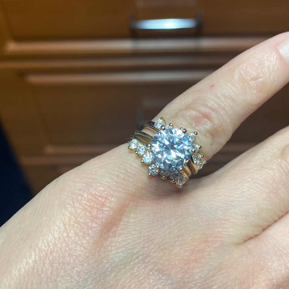 14k gold engagement rings cubic zirconia